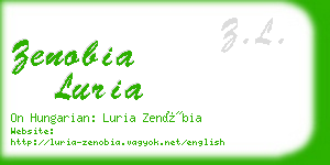 zenobia luria business card